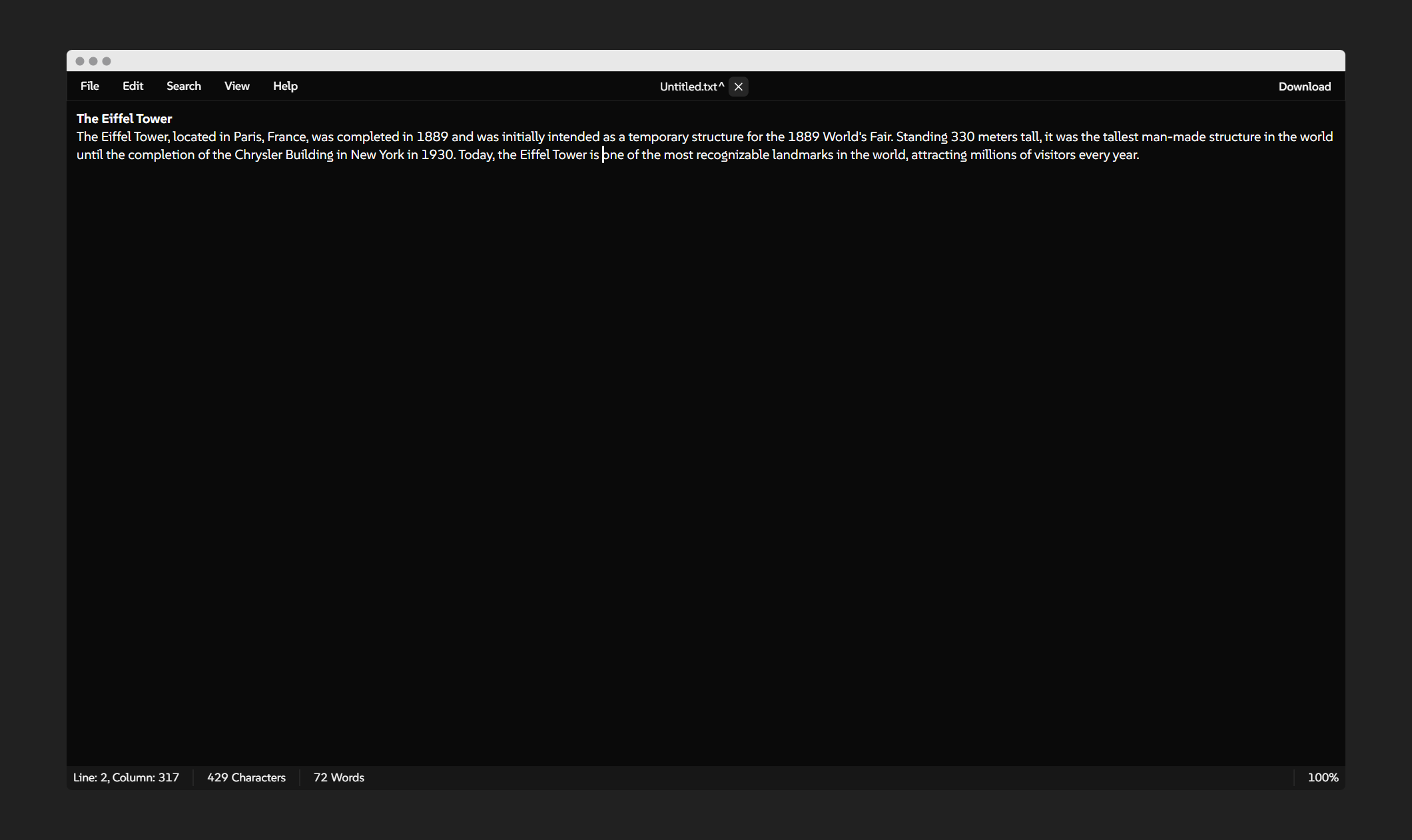 Windows-like Notepad